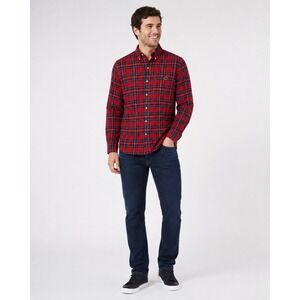 Simply Southern Button Front‎ Flannel Shirt Mens Medium Red Plaid Cotton